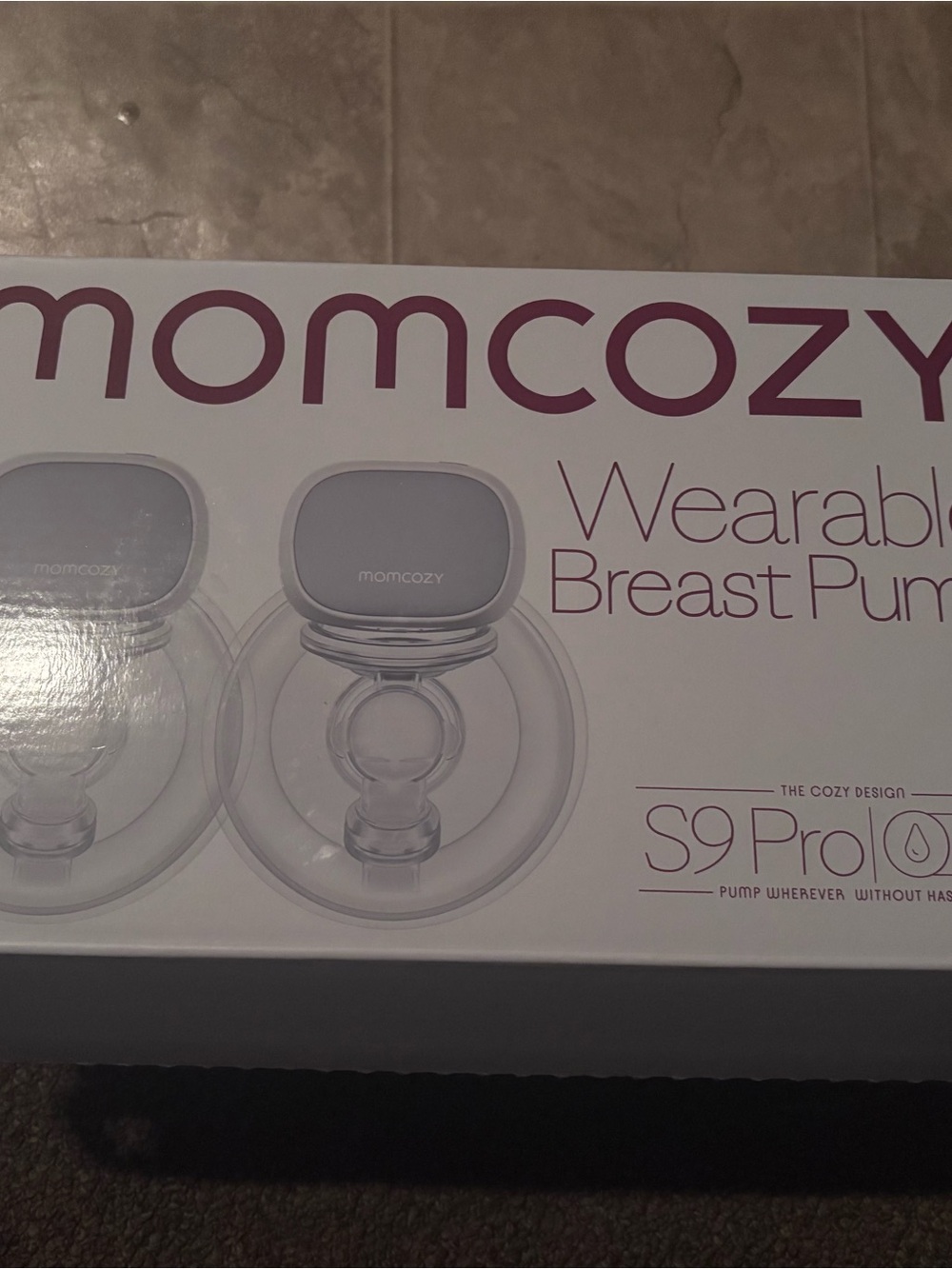 Momcozy Wearable Breast Pump S9 Pro - White with Rose Text